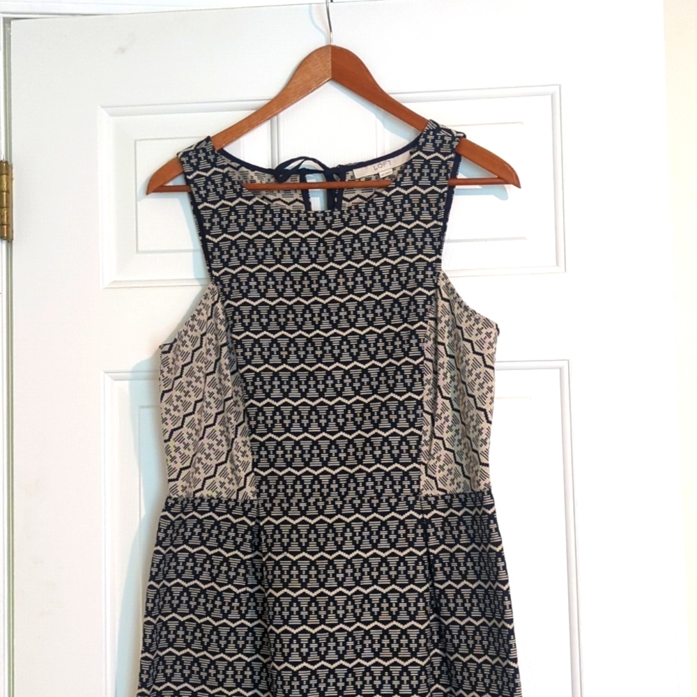 Loft fitted print dress